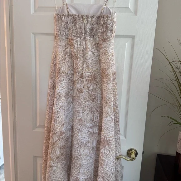 Lilly Pulitzer Jorgian Beige and White Linen Dress Size 6 - Picture 3 of 6